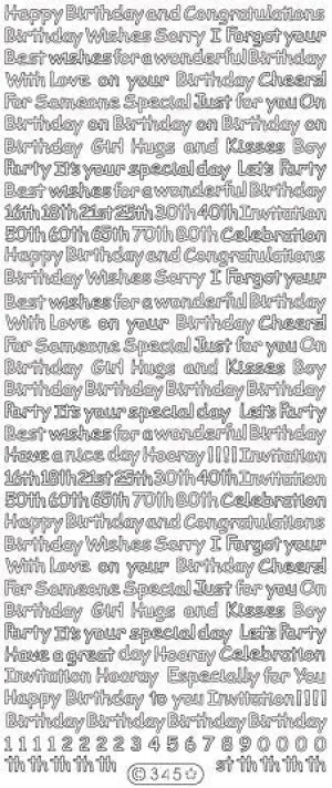 0345 - Various Greetings - birthday - Starform Stickers