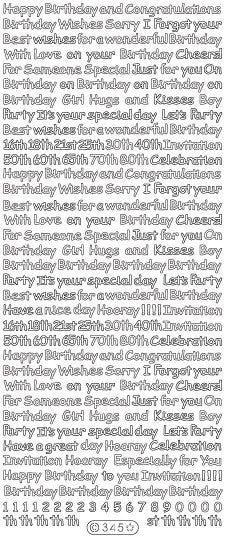 0345 - Various Greetings - birthday - Starform Stickers
