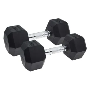 10kg Cougar Thor Hex Dumbbells - Rubber Coated (Pair)