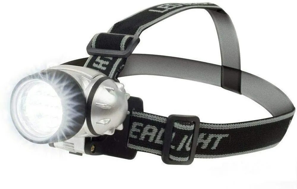 12 LED Wide Beam Headlamp, 100,000 Hour LED Lifespan! Adjustable Strap. Batteries included