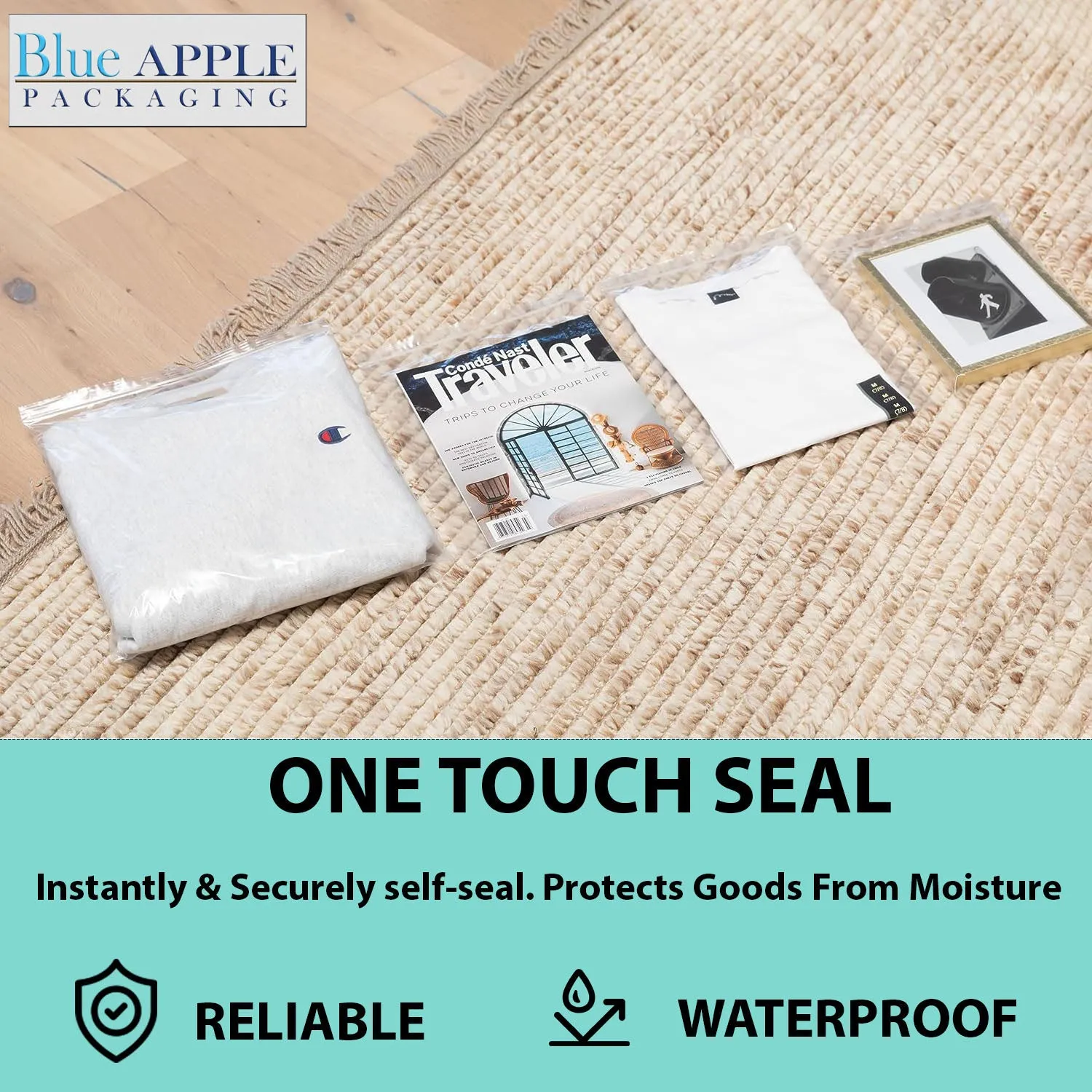 12X12 inches Reclosable Single Line Zipper Poly Bags 4 Mil (LDPE)