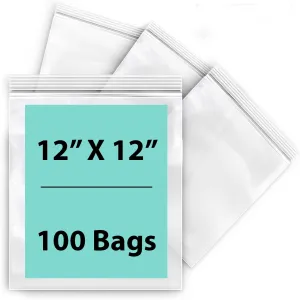 12X12 inches Reclosable Single Line Zipper Poly Bags 4 Mil (LDPE)