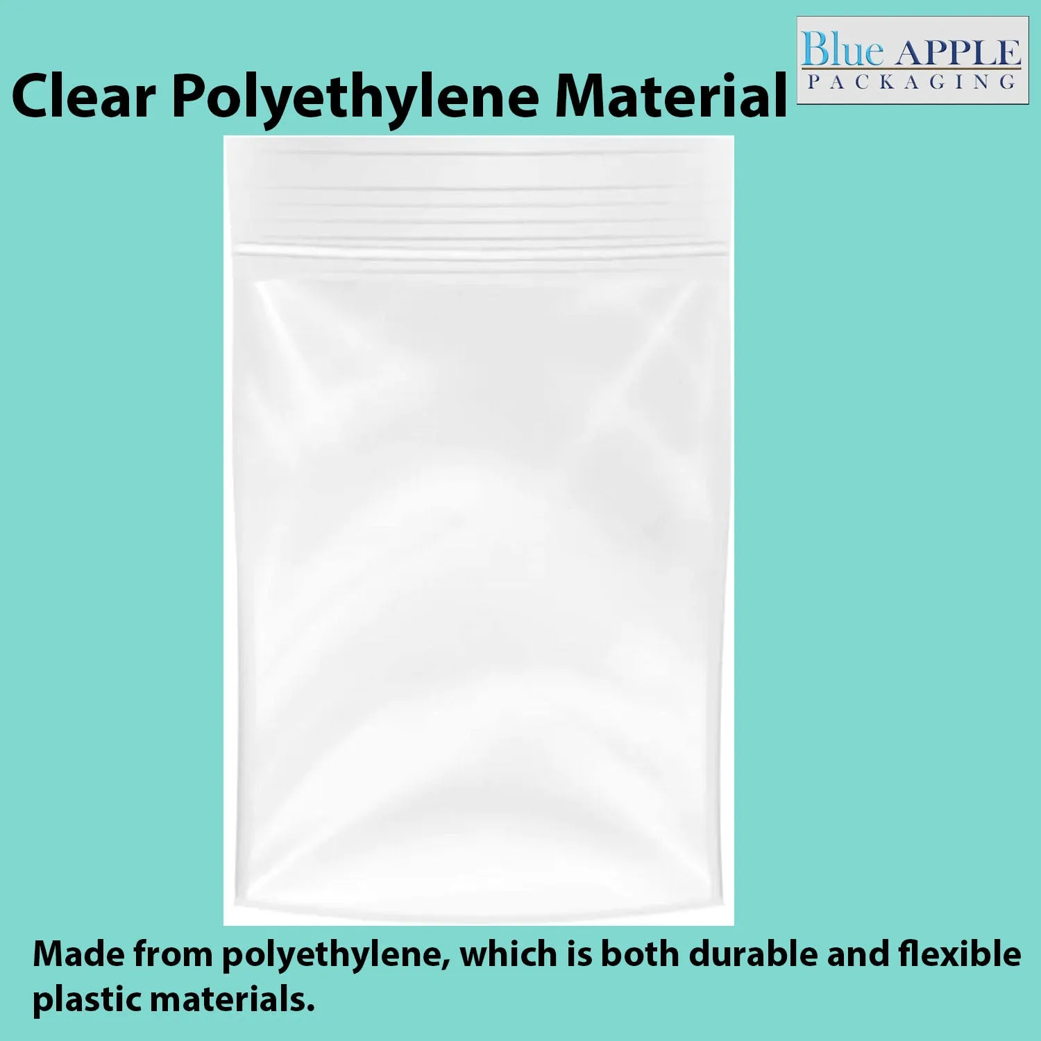 12X12 inches Reclosable Single Line Zipper Poly Bags 4 Mil (LDPE)
