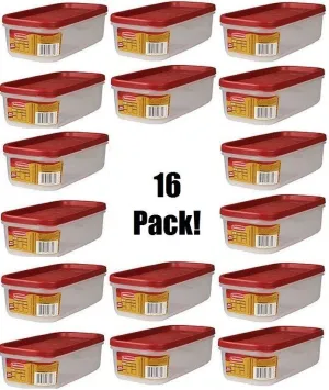 (16) ea Rubbermaid 1776470 Racer Red 5 Cup Dry Food Plastic Storage Containers