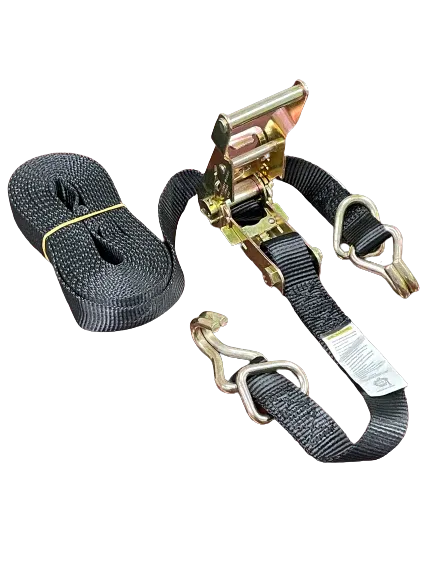 1" x 16' Ratchet Strap Assembly with Wire Hook