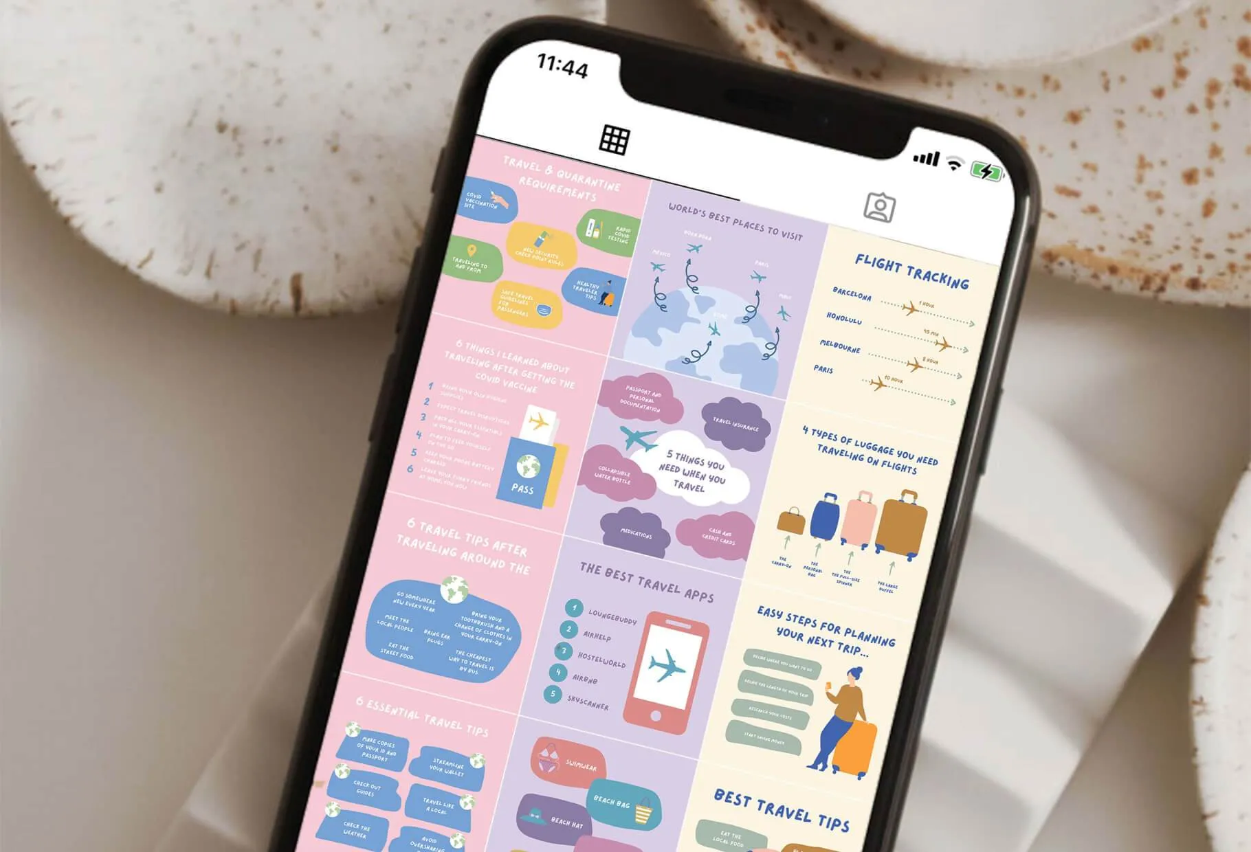 20 Travel Lists Instagram Posts Fully Editable Canva Templates