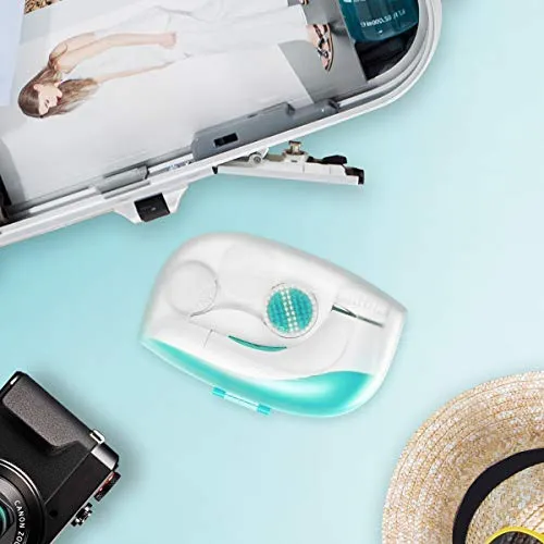 【2020 Upgraded】ETEREAUTY Facial Cleansing Brush, Waterproof Face Brush with 4 Brush Heads and a Protective Travel Case - Deep Cleansing, Gentle Exfoliating, Removing Blackhead for Face and Body, Cyan