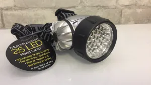 25 LED WIDE BEAM HEADLAMP, 100,000 HR LED LIFESPAN! ADJUSTABLE STRAP!