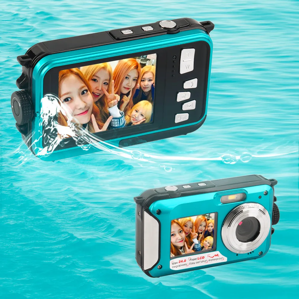 2.7 inch TFT Digital Camera Waterproof 24MP MAX 1080P Double Screen 16x Digital Zoom Camcorder Built-in loudspeaker Micphone