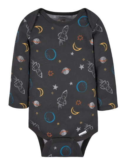 3-Pack Gerber Baby Boys Space Long Sleeve Onesies® Bodysuits