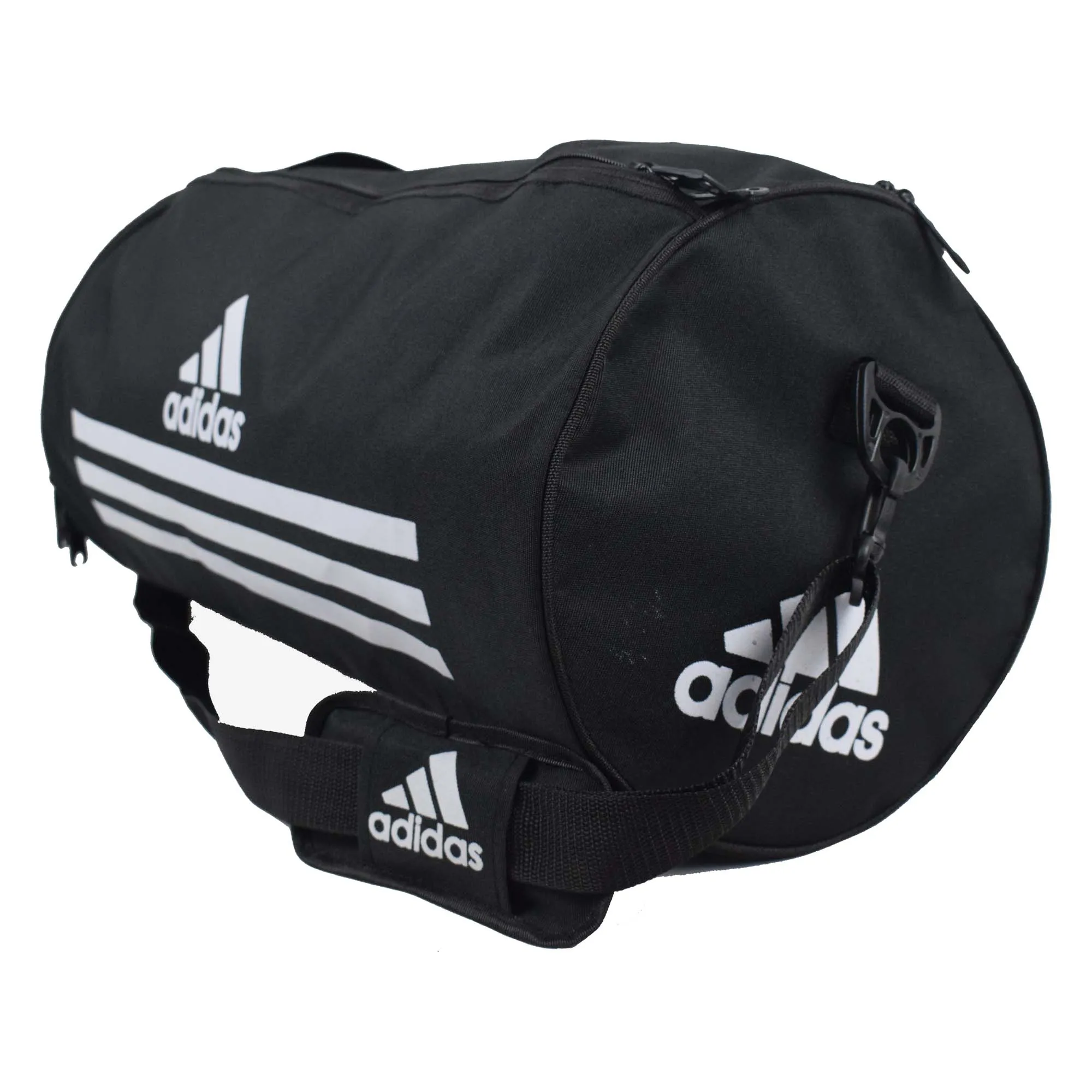 3 stripes Duffle Bag with shoes compartment, sports bag , travel bag  22 Inches - Red and Black