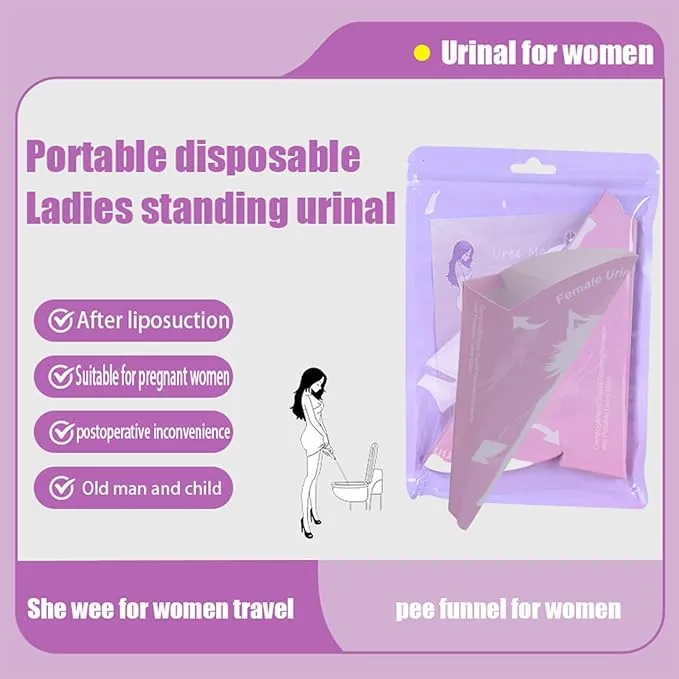 30 Pieces of Pee Funnel for Women, Portable Disposable Urinal for Women, sheweenie Female Urinal for Travel， Waterproof Female Urinal Funnel Suitable for Camping, Hiking, Injury, Pregnancy