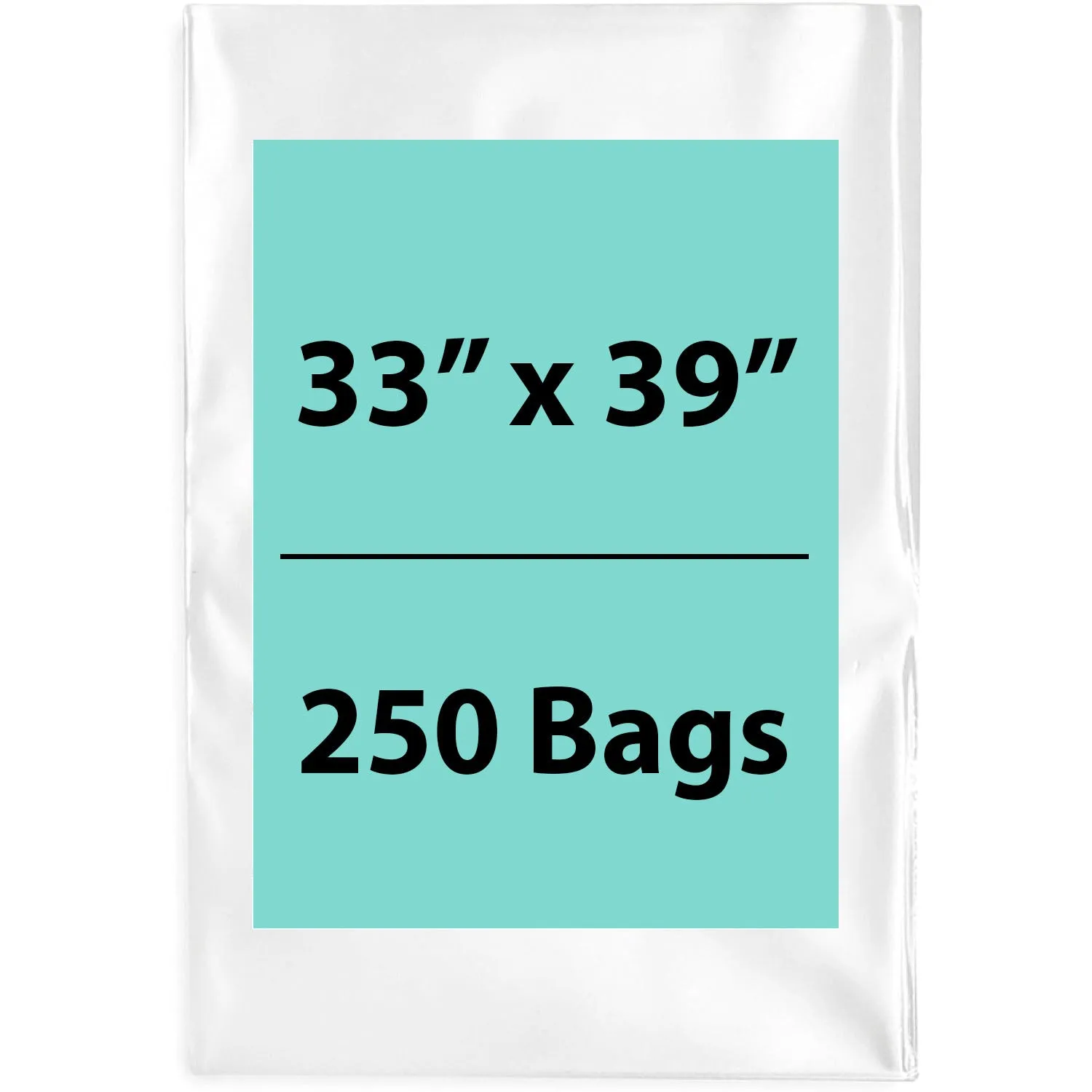 33X39 inches Clear Flat Poly Bags 1Mil Open Top (LDPE)