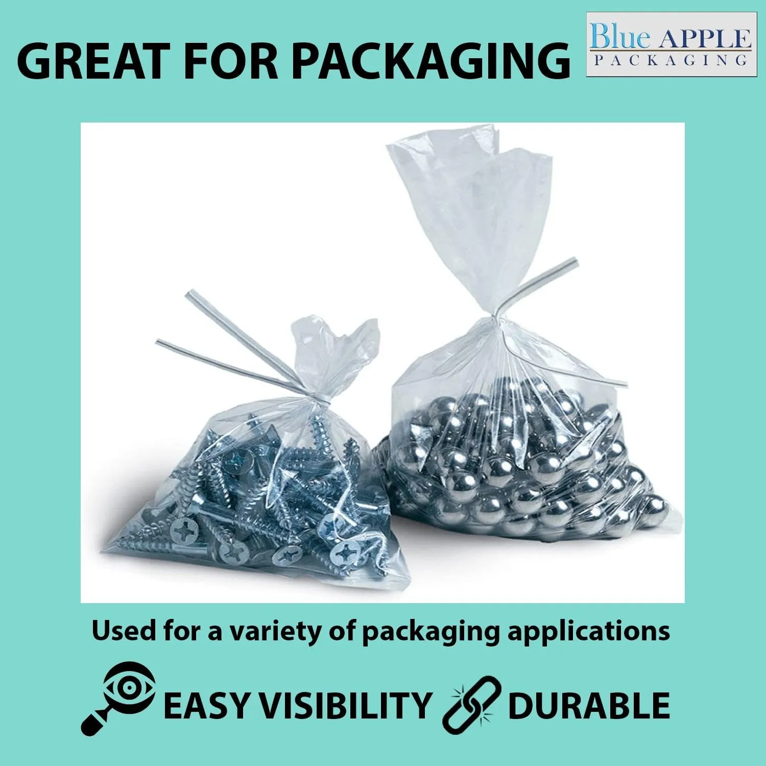 33X39 inches Clear Flat Poly Bags 1Mil Open Top (LDPE)