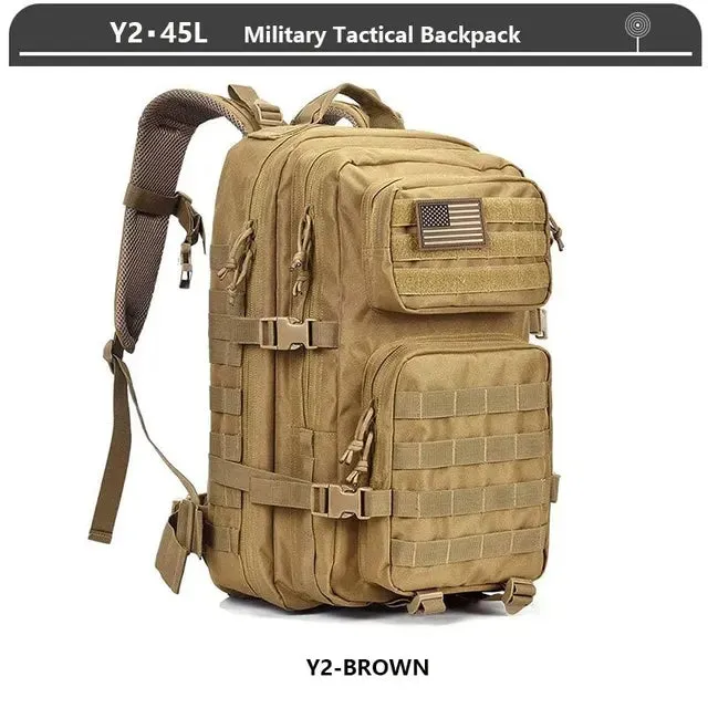 38/45L Waterproof Military Tactical Backpack For Hiking Camping Travel