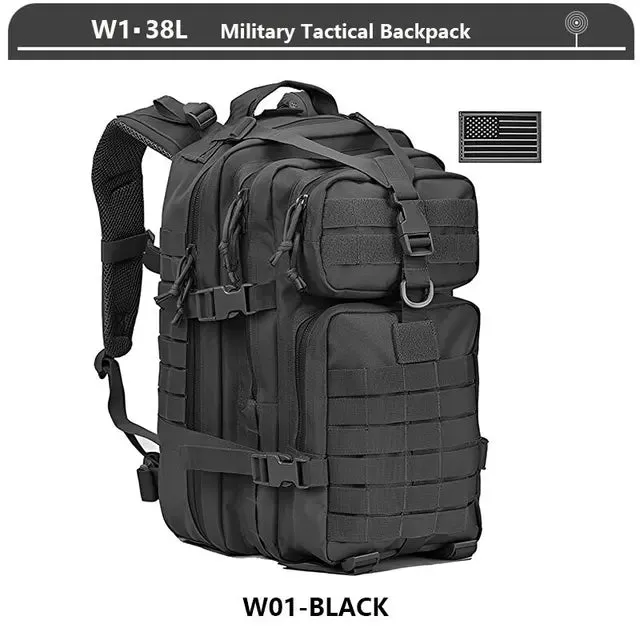 38/45L Waterproof Military Tactical Backpack For Hiking Camping Travel