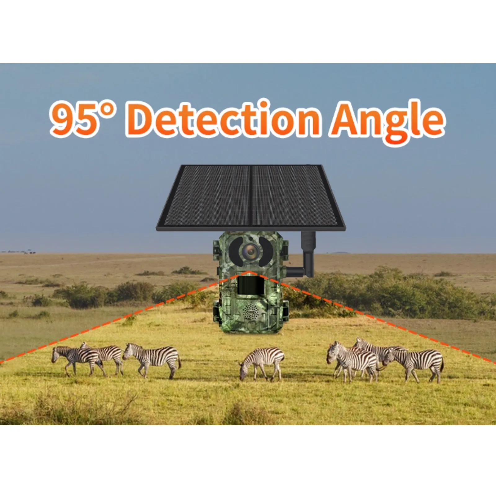 4G Hunting Trail Wildlife Camera Solar/Battery Power 4MP 2K HD Video PIR Motion Detection Night Vision Waterproof