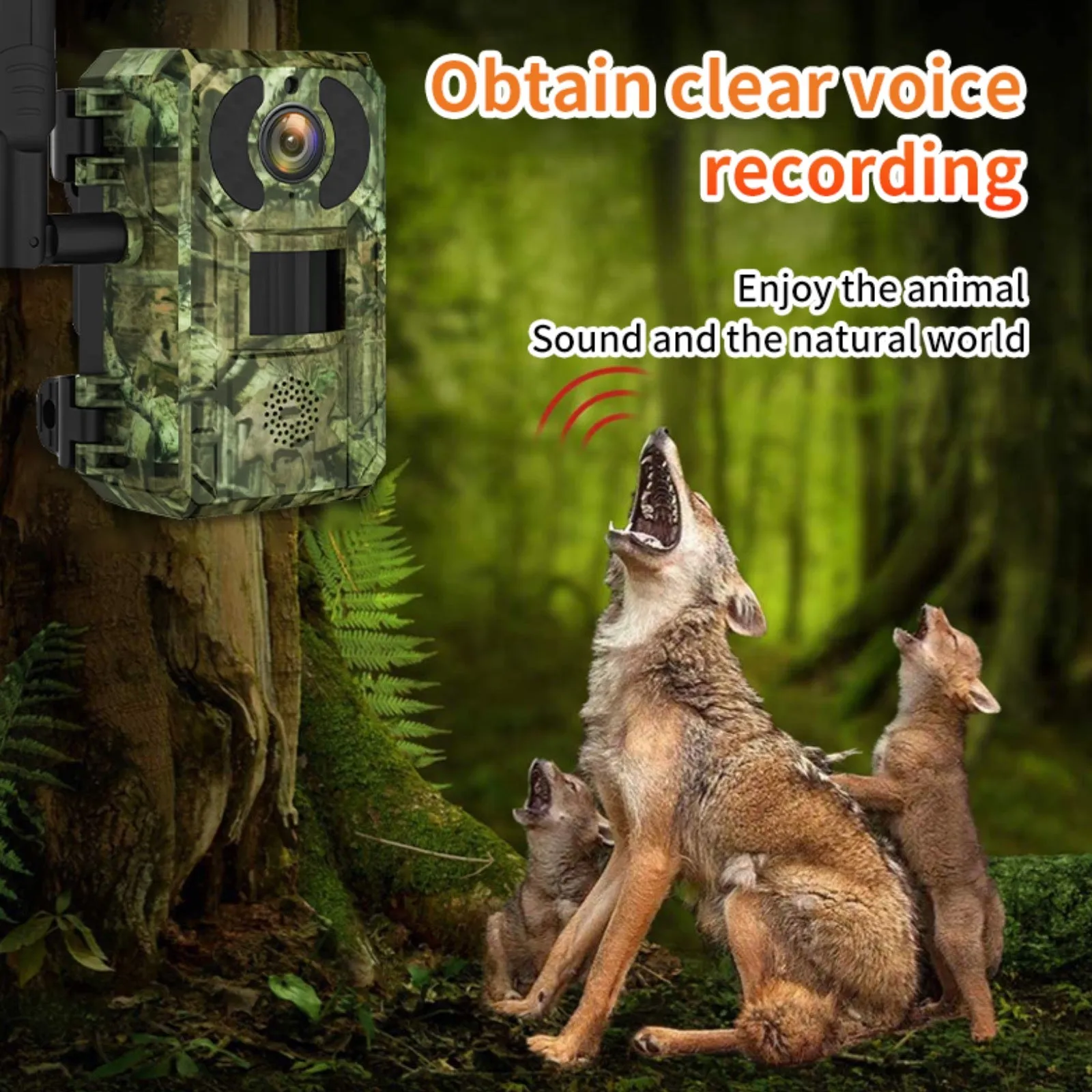 4G Hunting Trail Wildlife Camera Solar/Battery Power 4MP 2K HD Video PIR Motion Detection Night Vision Waterproof