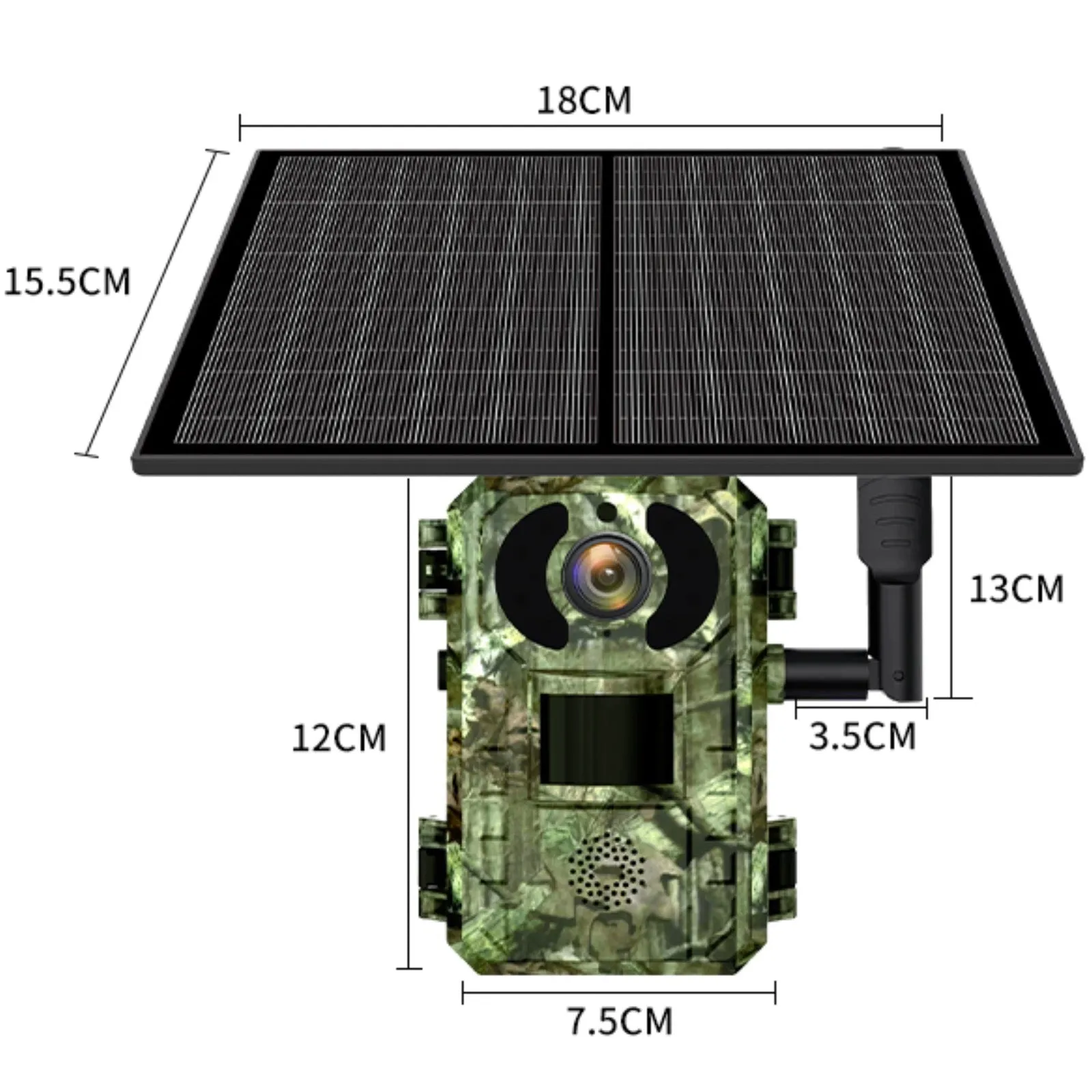 4G Hunting Trail Wildlife Camera Solar/Battery Power 4MP 2K HD Video PIR Motion Detection Night Vision Waterproof