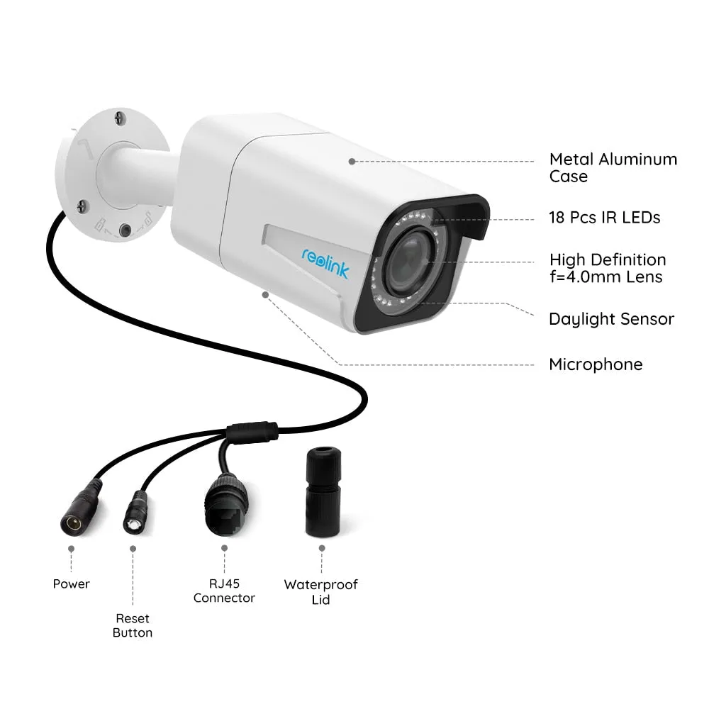 4K ip camera PoE outdoor nightvision IP66 waterproof audio bullet 8MP security camera B800