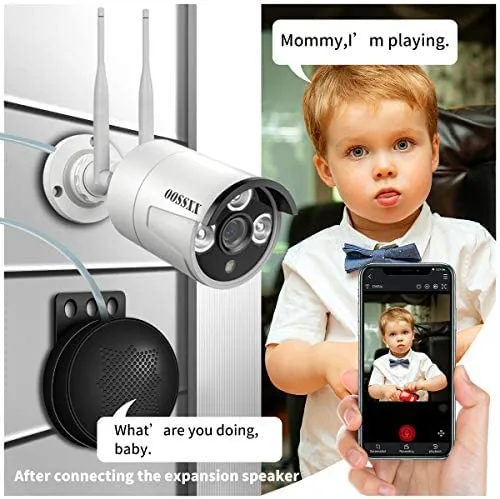 4pcs Extended Speaker, Fit with OOSSXX Wireless 3MP Camera and POE Camera