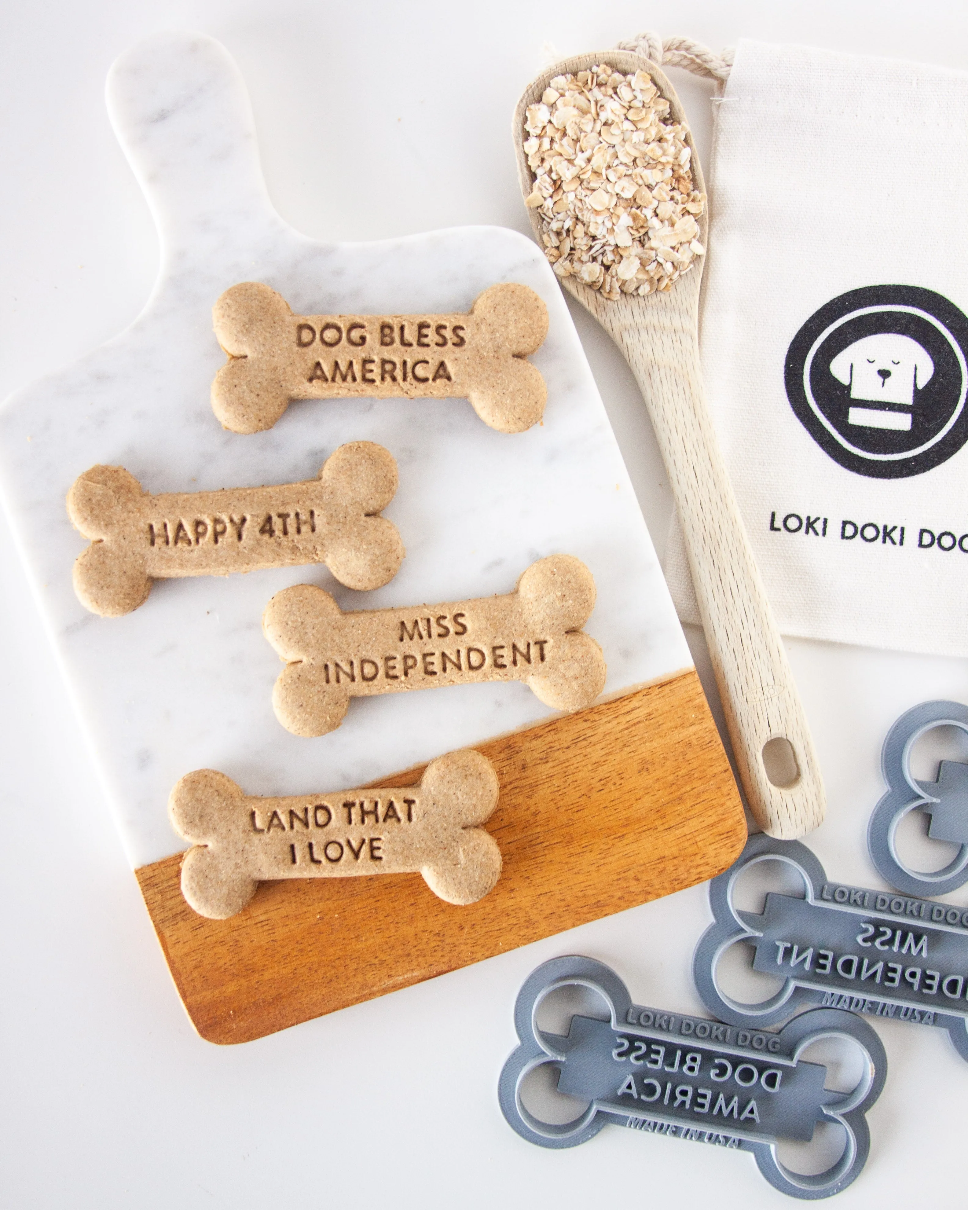 4th of July, Bone Shaped Dog Biscuit Cookie Cutter (Four Designs)