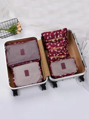 6 Pcs Travel Bags Set Floral Storage Bag