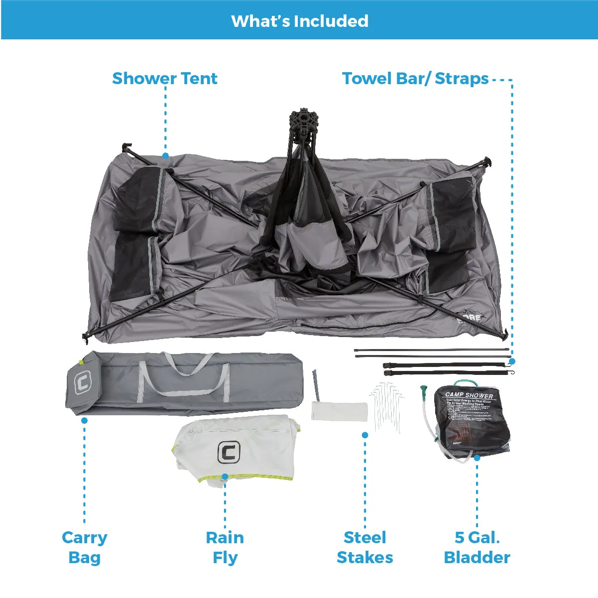 7' x 3.5' Two Room Instant Shower Tent