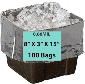 8X3X15 inches Gusset Bags/Ice Bucket Liner 0.6 mil TUF-R® Std Linear