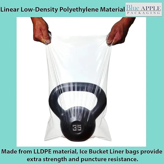8X3X15 inches Gusset Bags/Ice Bucket Liner 0.6 mil TUF-R® Std Linear