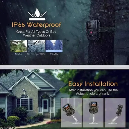 9MP Wildlife Camera 1080P 0.5s Trigger Hunting Nature Camera S400 Night Vision Photo Trap