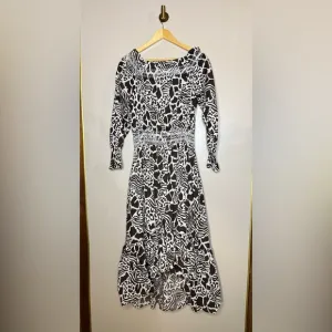 Adam Lippes Brown &amp; White off the shoulder midi  dress 8