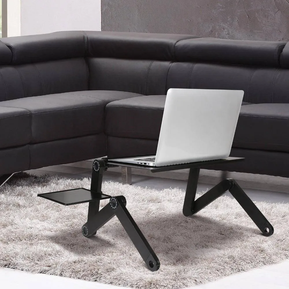 Adjustable Aluminum Laptop Desk  With Mouse Pad
