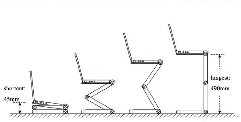 Adjustable Aluminum Laptop Desk  With Mouse Pad