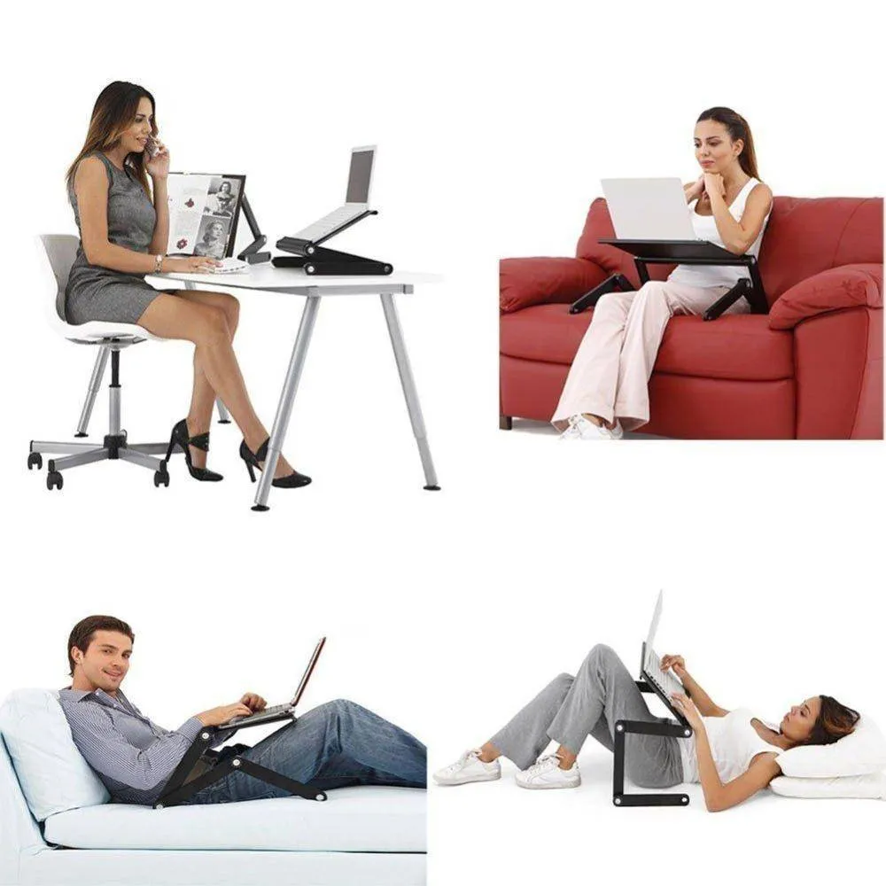 Adjustable Aluminum Laptop Desk  With Mouse Pad