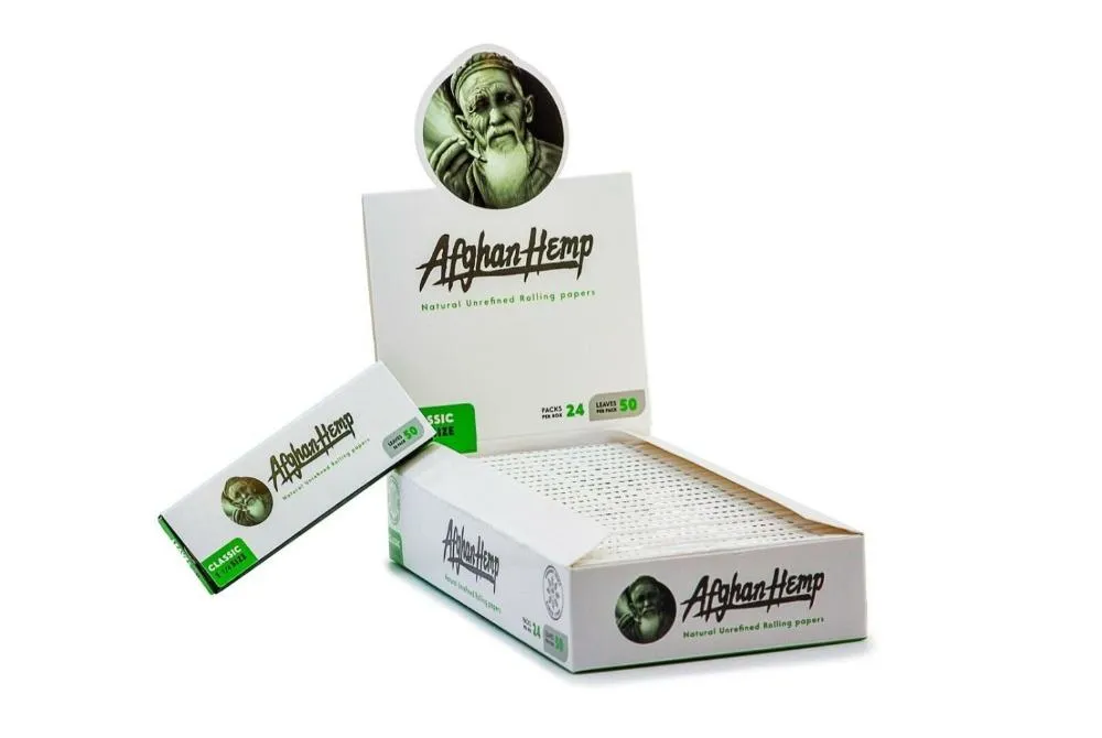 Afghan Hemp 1 1/4 Natural Hemp Rolling Paper - (24 Count PER Display)