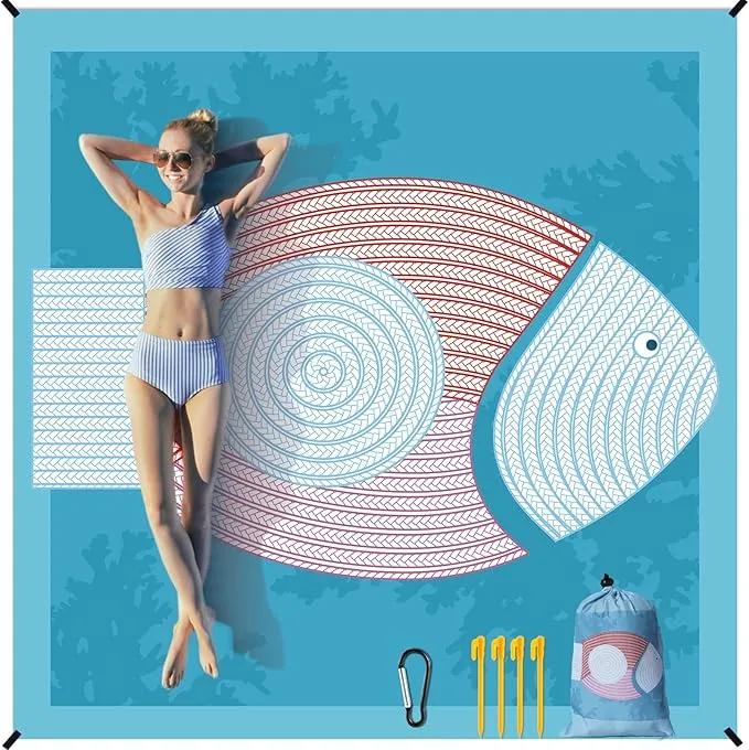 AISPARKY Beach Blanket Waterproof Sandproof Extra Large Beach Mat Quick Drying Outdoor Picnic Durable Portable Blanket for Travel Camping Hiking Beach Festival Picnic