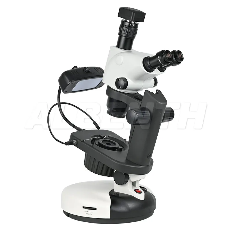 Albenth 6.5X-65X Trinocular Zoom Stereo Gemology Jewelry microscope Microscope Track Stand Microscopes With 5.1MP Camera