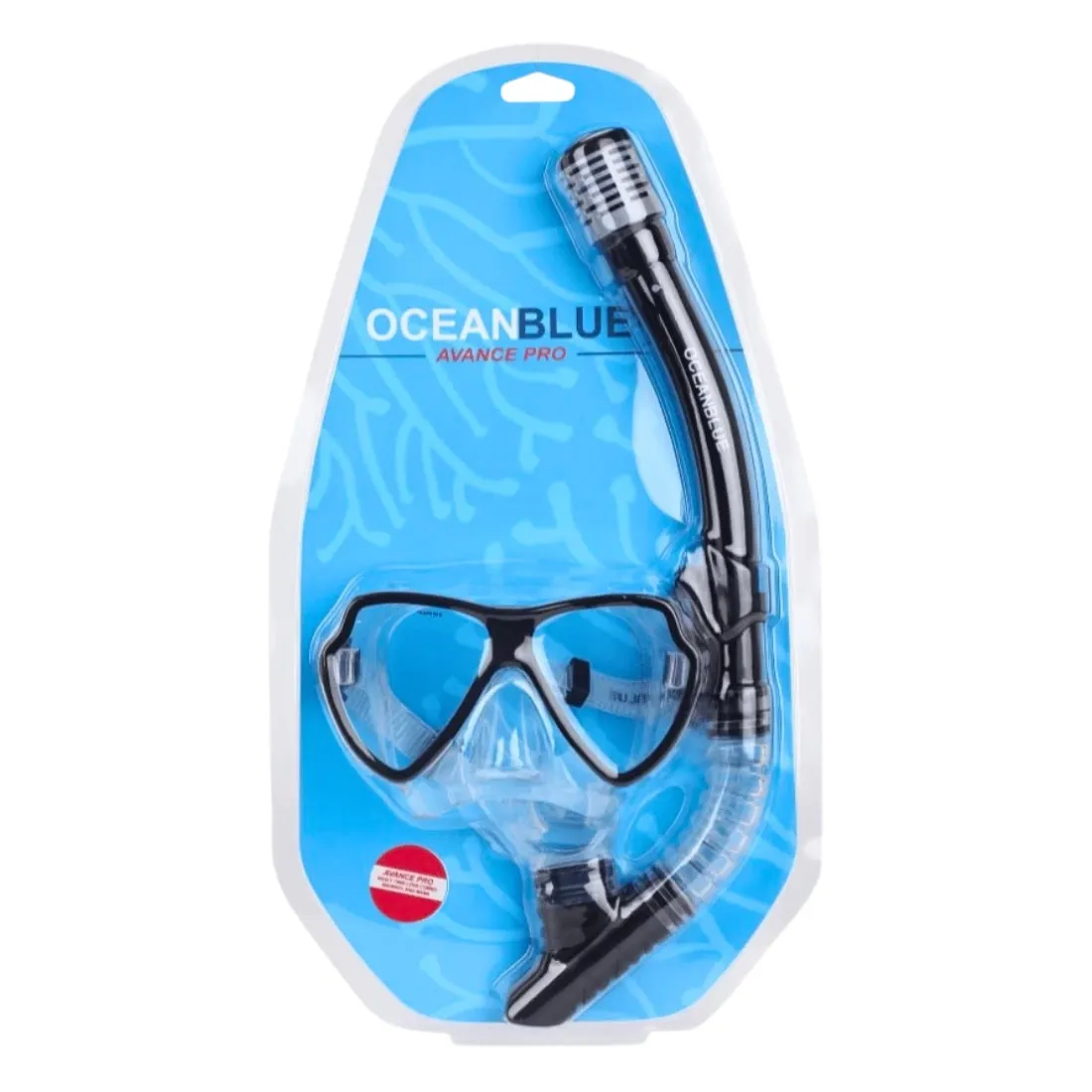 Alder Ocean Blue Adults Advance Pro Twin Lens Combo Mask & Snorkel - Black