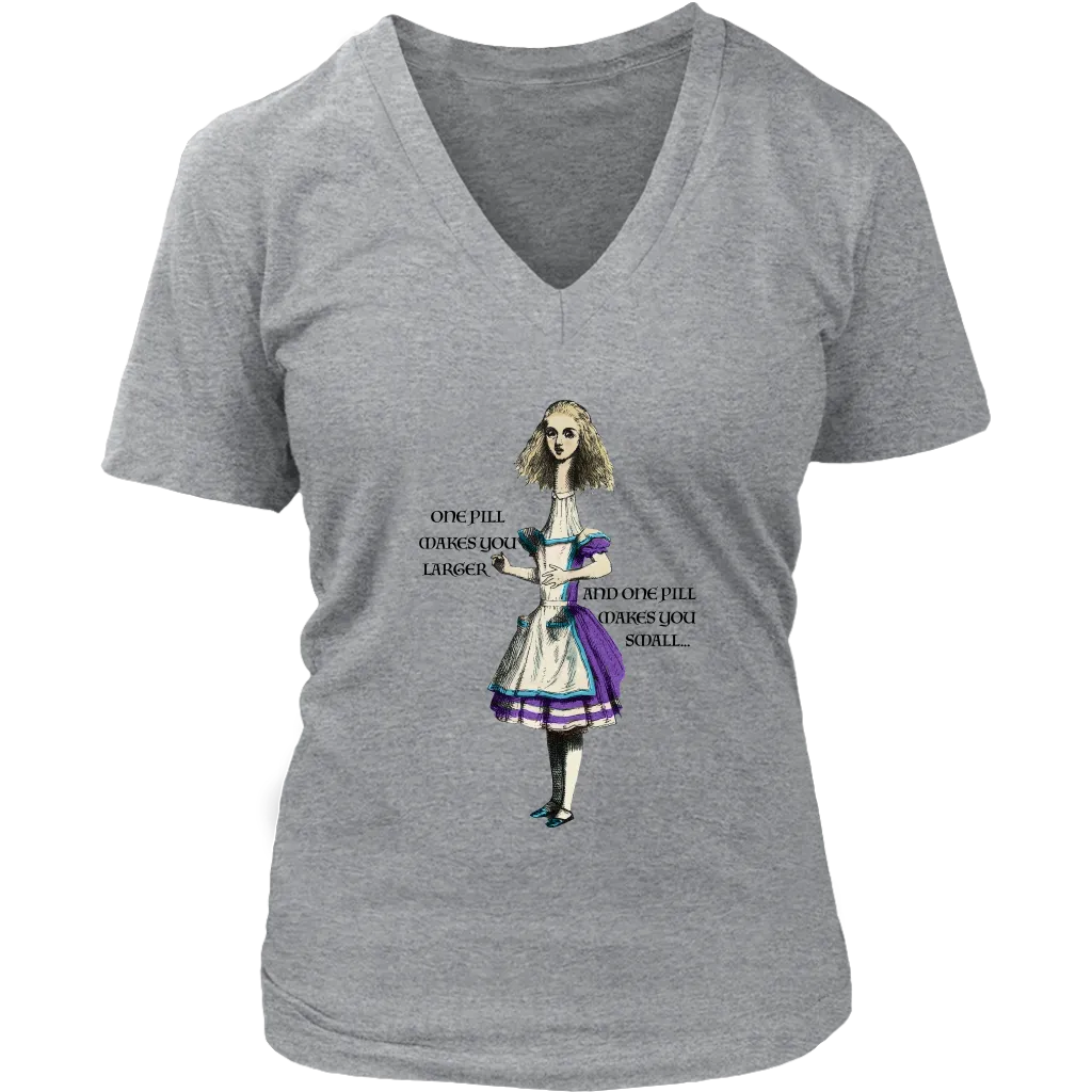 Alice in Wonderland T-shirt, Alice in Wonderland Gift, One Pill Makes you Larger Shirt, Funny Alice T-shirt