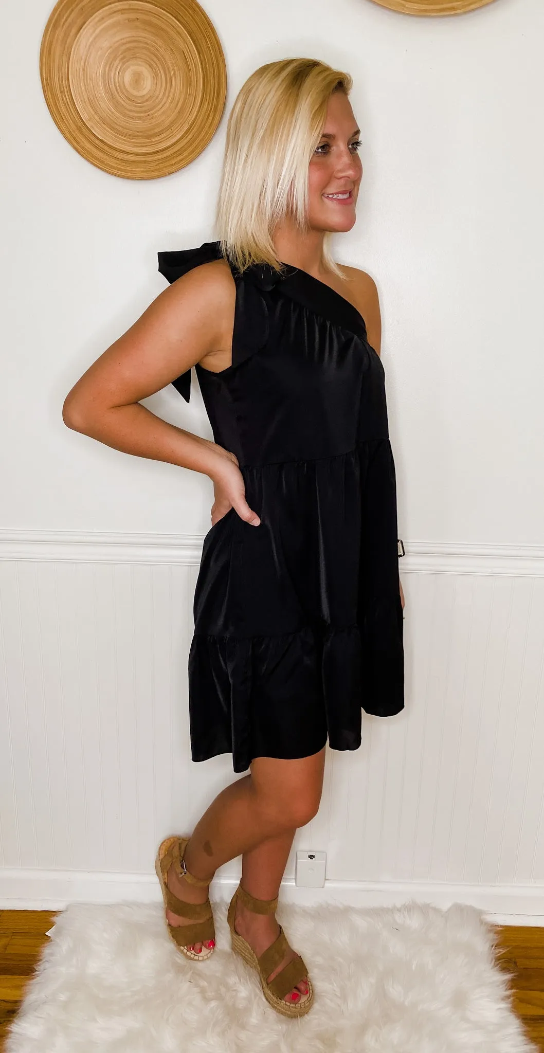 Always On Vacay One Shoulder Tied Strap Dress