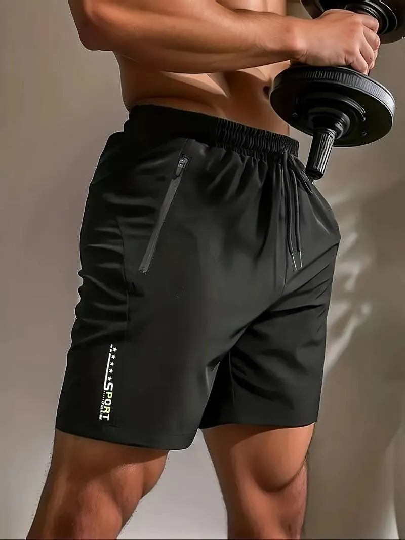 Andrew Drawstring Sports Shorts with Zip Pockets