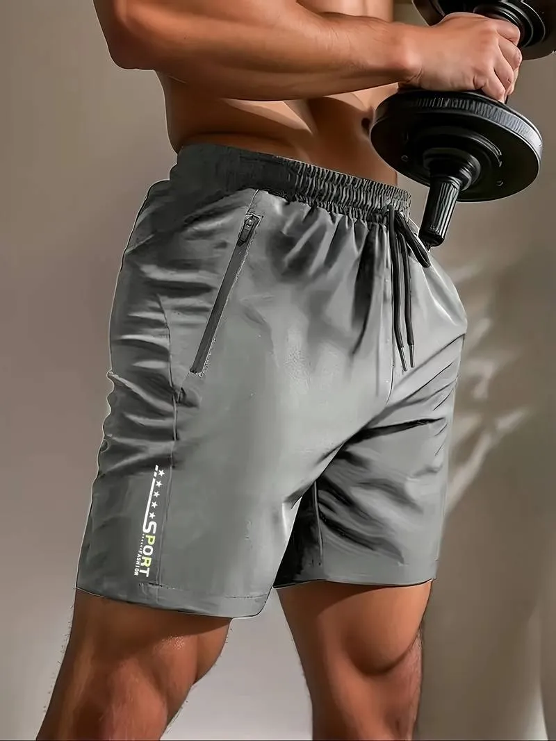 Andrew Drawstring Sports Shorts with Zip Pockets