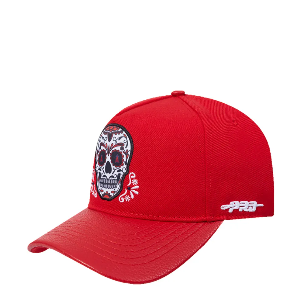 Angels Sugar Skull Wool Blend Pinch Front Strapback