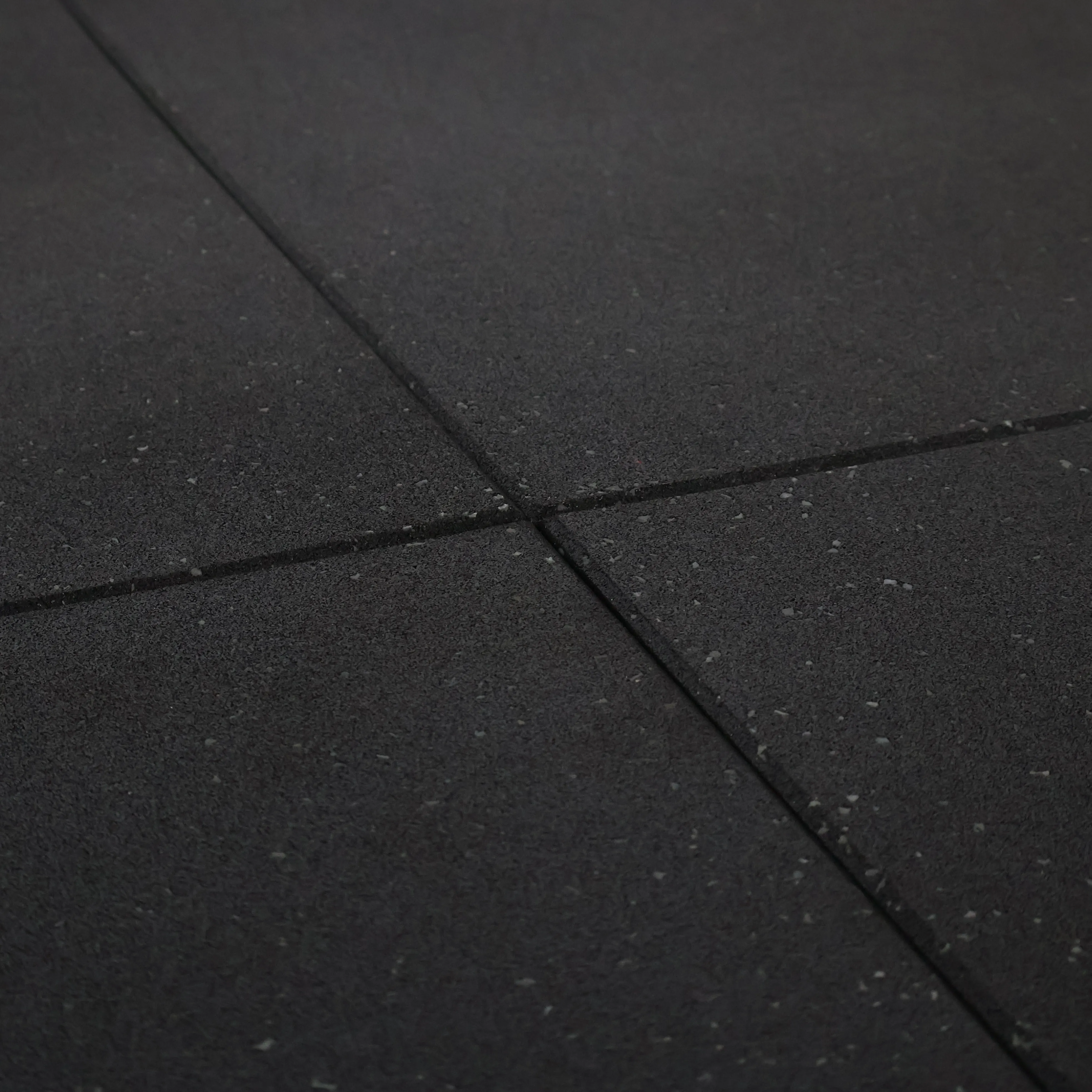 ARROW Rubber Gym Flooring Tiles - 1m x 1m x 15mm (Black with Grey Fleck)