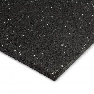 ARROW Rubber Gym Flooring Tiles - 1m x 1m x 15mm (Black with Grey Fleck)