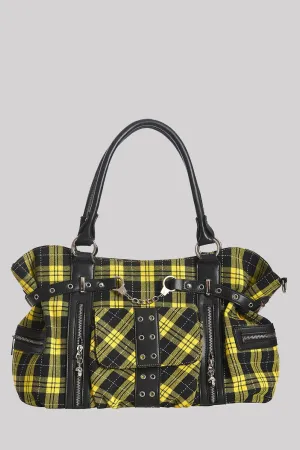 Banned Rise Up Gothic Handcuff Punk Bag, Yellow