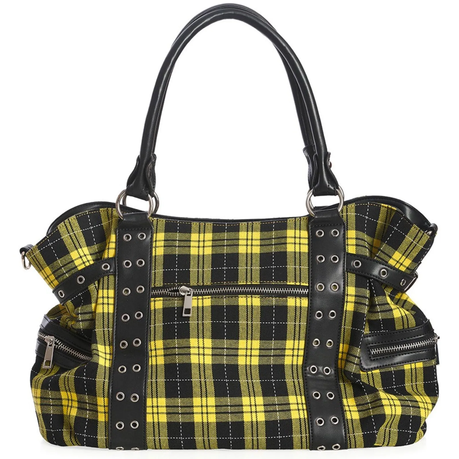 Banned Rise Up Gothic Handcuff Punk Bag, Yellow