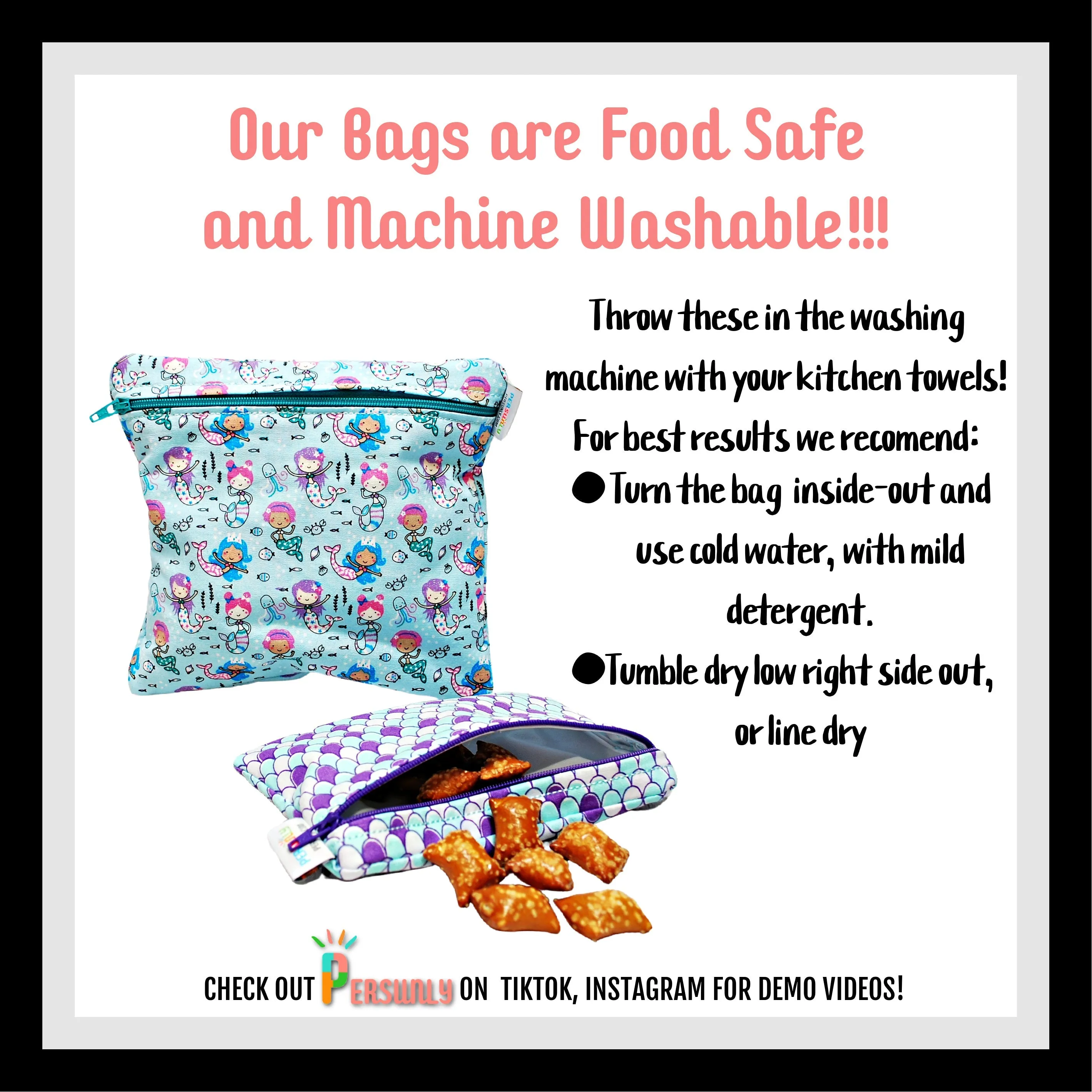 Baseballs on Navy Personalized Reusable Food Bag