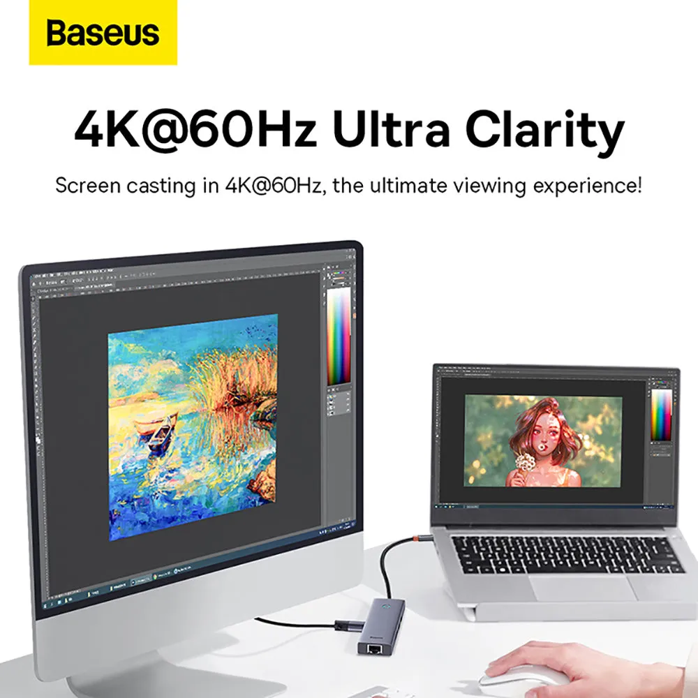 Baseus Flite Series 7-in-1 HUB Docking Station - Deep Space Gray
